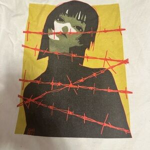 Umai Graphic Short Sleeve Tee - Yellow, Black & Red Print